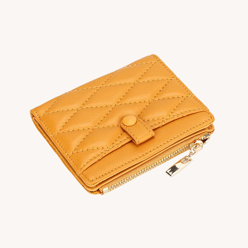 Sheepskin Women's Foldable Short Card Purse