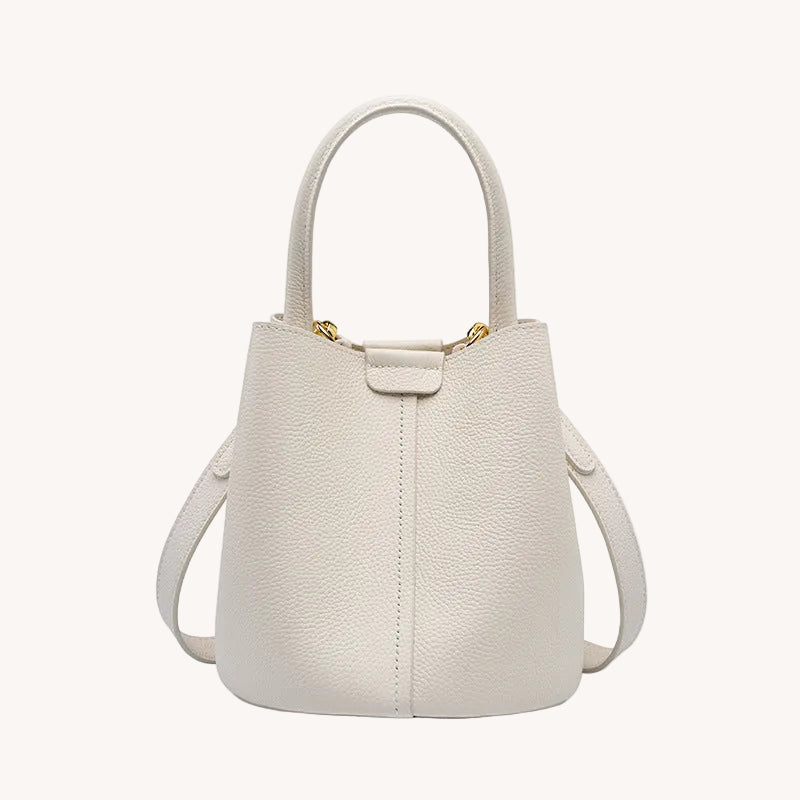 Genuine Leather Female Crossbody Bucket Bag