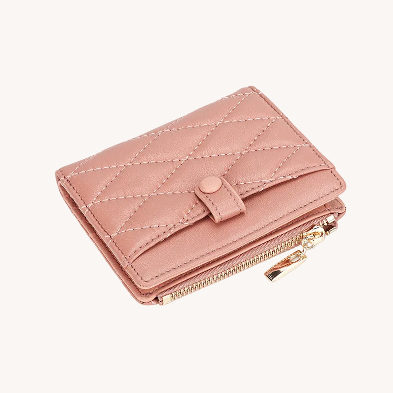 Sheepskin Women's Foldable Short Card Purse