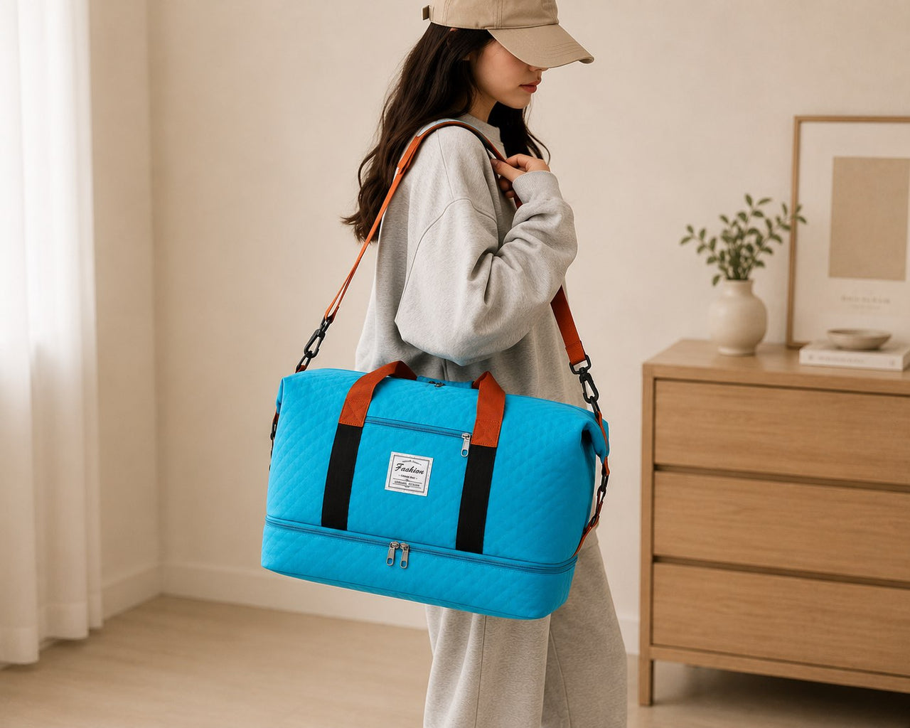 Quilted Travel Duffel Bag