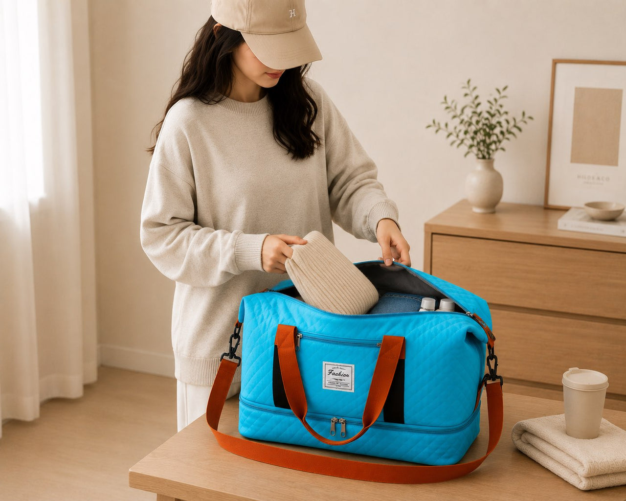 Quilted Travel Duffel Bag
