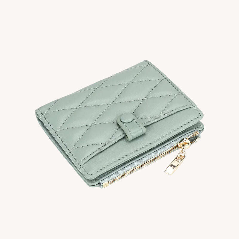 Sheepskin Women's Foldable Short Card Purse